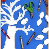 thankful tree parts crayons and scissors