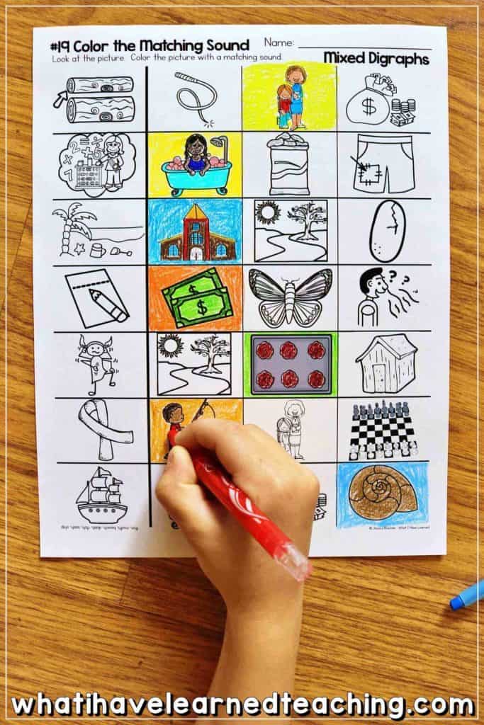 Digraph coloring worksheet.