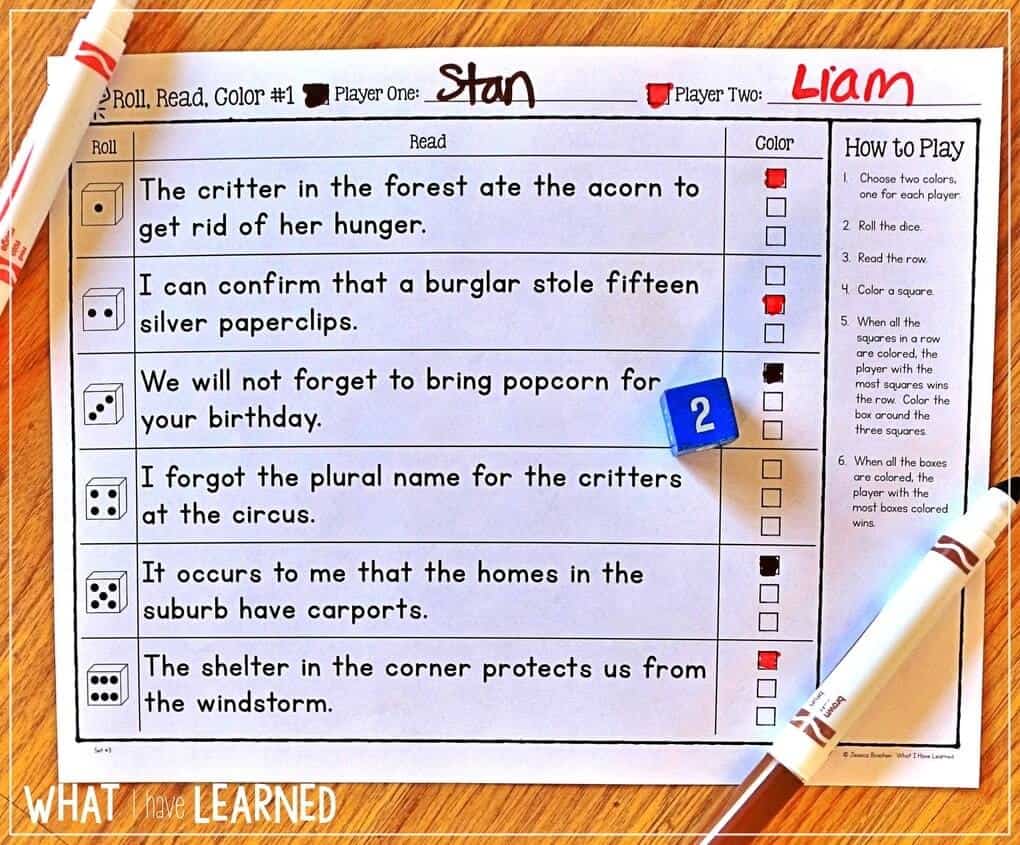 Fun and engaging phonics partner games that help students practice decoding two-syllable words and read sentences with two-syllable words. These partner games are designed to give students extra practice decoding compound and multisyllabic words and are perfect for second graders or third graders who need extra practice. Games include word-reading and sentence-reading and move from simple compound words to more complex multi-syllabic decoding. #phonics #decoding #twosyllablewords
