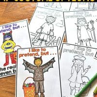 A fun Halloween craft for elementary students to complete during the month of October. The Real Me helps students write and draw about themselves through a variety of writing prompts. Students reflect on what makes them feel scared, how they feel safe, and who helps them. The craft comes with over 47 different Halloween costumes. Students can choose their own pictures! #halloweencraftivity #halloweencraft #growthmindset