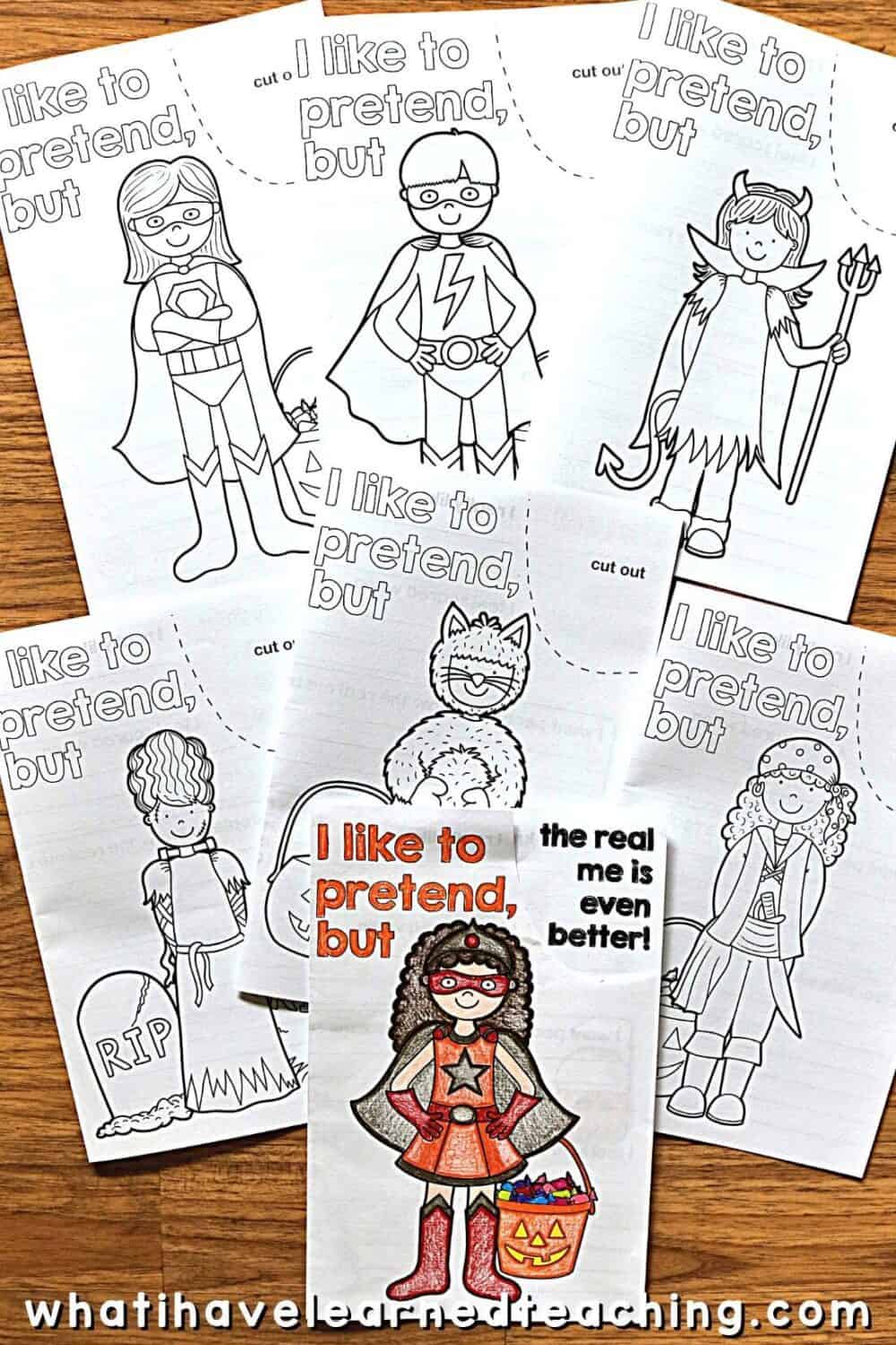 The Real Me Halloween Craftivity9 A fun Halloween craft for elementary students to complete during the month of October. The Real Me helps students write and draw about themselves through a variety of writing prompts. Students reflect on what makes them feel scared, how they feel safe, and who helps them. The craft comes with over 47 different Halloween costumes. Students can choose their own pictures! #halloweencraftivity #halloweencraft #growthmindset