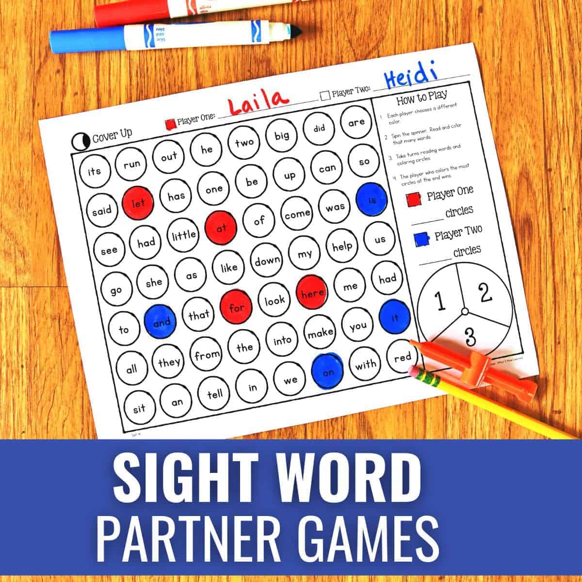 Sight Word Partner Games for High-Frequency Words
