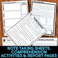 giraffe worksheets