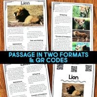 lion reading passages