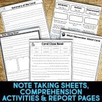 coral worksheets