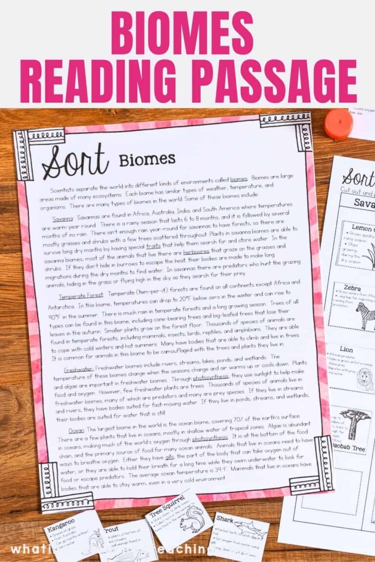 Animals in Biomes Activity: Sort Plants & Animals