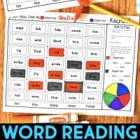 Give students some partner games to play during their literacy centers where they can practice reading words and sentences with VCE words. Students interact with classroom friends playing games that make reading centers more fun! Students work with VCE words, including VCE-A, VCE-I, VCE-O, and VCE-U, as well as mixed sets.