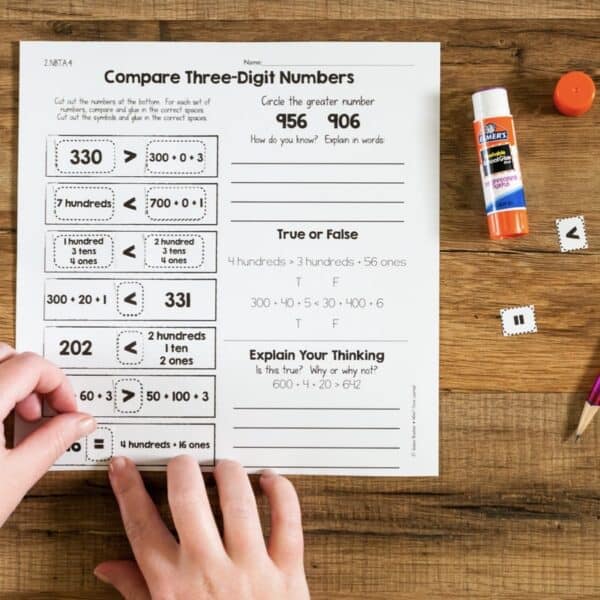 Cut and Paste Math Activities for Second Grade BUNDLE