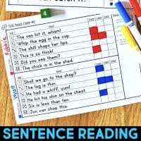 sentence reading roll read color