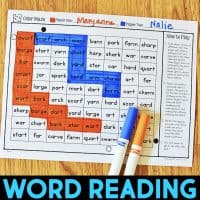 Fun and engaging phonics partner games that help students practice decoding r-controlled words. Phonics patterns include AR, IR, UR, ER, OR, ORE, OOR, OUR. Includes games with words and sentences. There are 8 games used with four sets of words that increase in complexity. Words are grouped by sound as well as mixed all together. Games include word-reading and sentence-reading. Great for first and second grade students and parents!