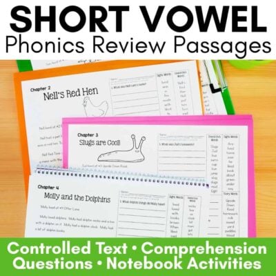 Short vowel phonics cover.