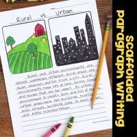 scaffolded paragraph writing map skills