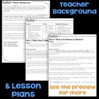teacher background and lesson plans patterns in motion