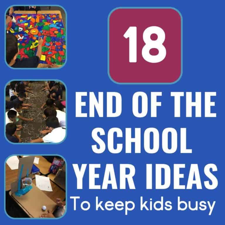How do you keep your students busy at the end of the school year so that you can pack up your classroom, finish last minute assessments and do all the teacher things that need to be done? Over the years, I've developed some engaging, longer projects that keeps students busy in your classroom and gives you time to work on all the last week of school things. In fact, these ideas are great to do in the few remaining weeks before the end of the school year! 18 ideas.