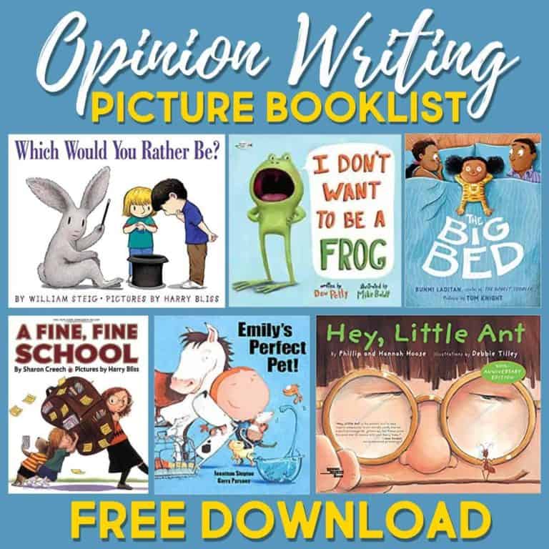 opinion writing picture book list.
