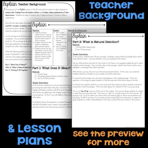 Natural Selection 5E Science Unit Plan for Third Grade