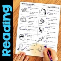 final consonant ck read and check