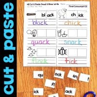 final consonant ck cut and paste