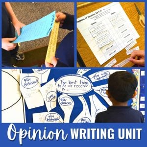 Opinion Writing Unit for Elementary Students 6 Opinion writing unit. Boy looking at the board