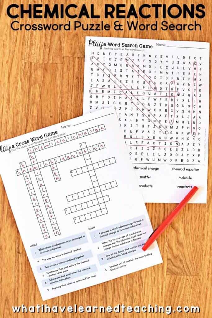 Teach students about chemical reactions with these engaging science stations that follow the Next Generation Science Standards (NGSS). Students learn about chemical changes and chemical equations through 8 different science centers that focus on common elements and reactions. Students use household chemicals to learn about how elements change when combined.