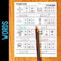 spell and write r-controlled words activity