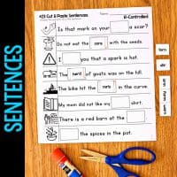 sentences cut and paste activity