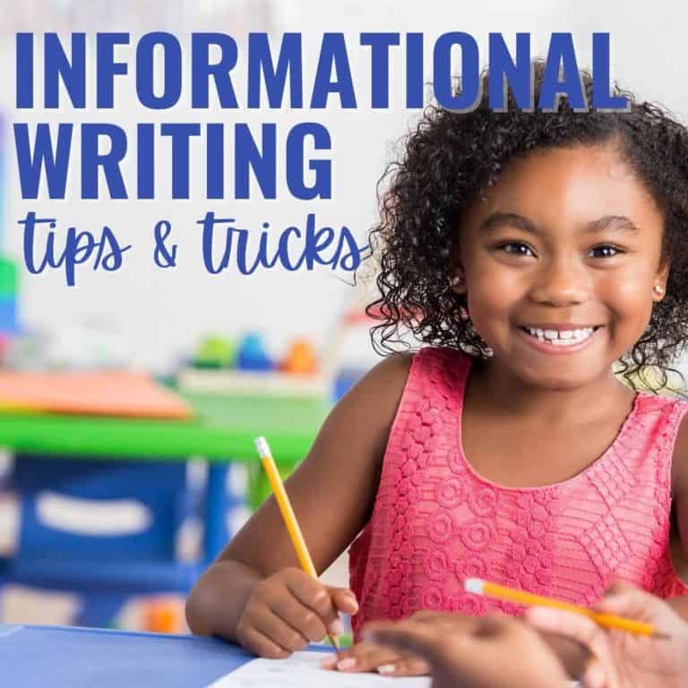 informational writing tips and tricks girl writing.