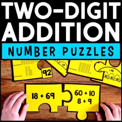 Two-digit addition number puzzles
