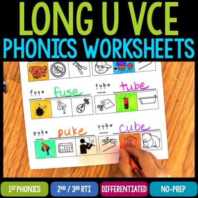 long u vce phonics worksheets cover