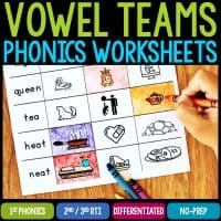 vowel teams phonics worksheets cover