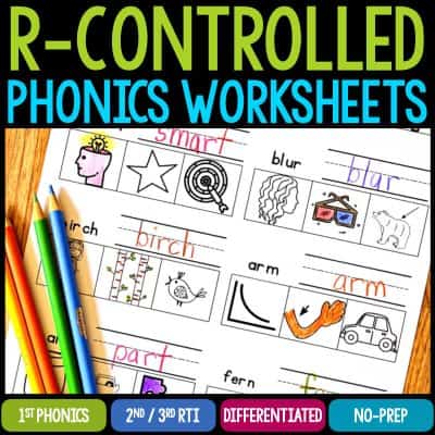 r-controlled phonics worksheets cover