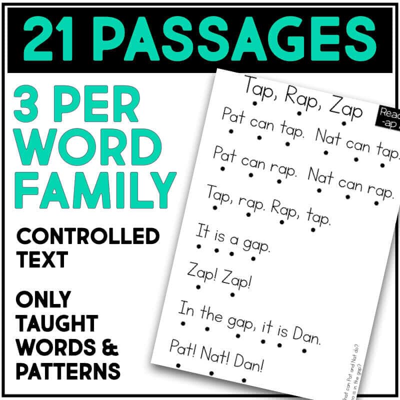 Word Family Readers Covers.007 Looking for a fun and engaging way to help your child learn how to read? Check out our word family phonics readers! These three passages per word family are perfect for helping your little one develop fluency and comprehension. Plus, each passage includes blending cues to help them sound out words with ease. Fun for the whole family!