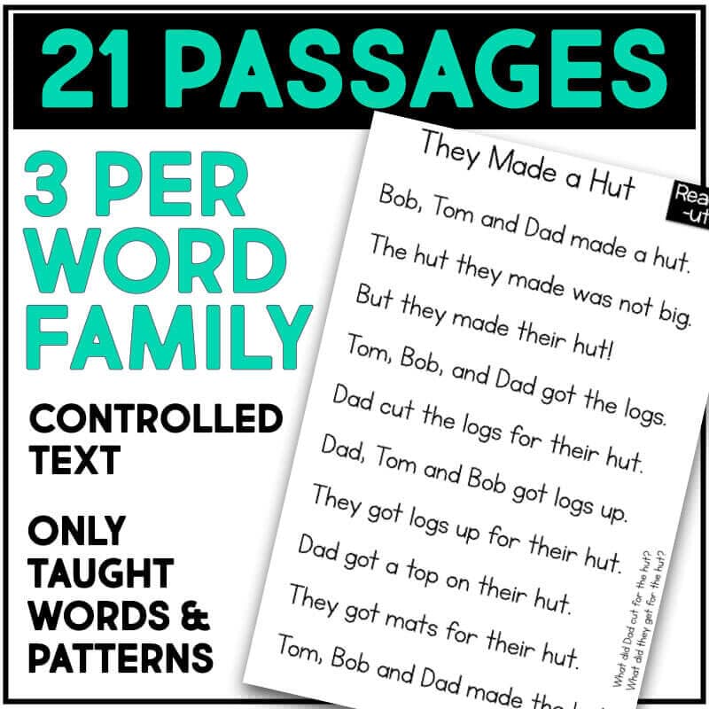 Word Family Readers Covers.023 Looking for a fun and engaging way to help your child learn how to read? Check out our word family phonics readers! These three passages per word family are perfect for helping your little one develop fluency and comprehension. Plus, each passage includes blending cues to help them sound out words with ease. Fun for the whole family!