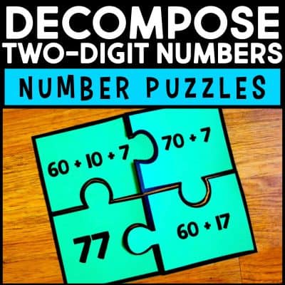 decompose two-digit number puzzles
