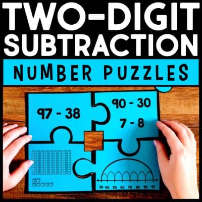 two-digit subtraction number puzzles