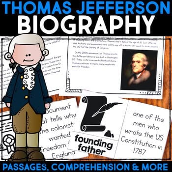 Teacher's Favorite February Activities for School 19 thomas jefferson biography cover