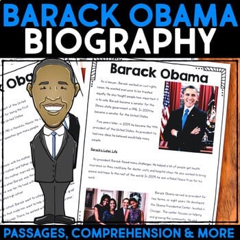 Teacher's Favorite February Activities for School 21 barack obama biography cover