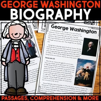 Teacher's Favorite February Activities for School 22 george washington biography cover