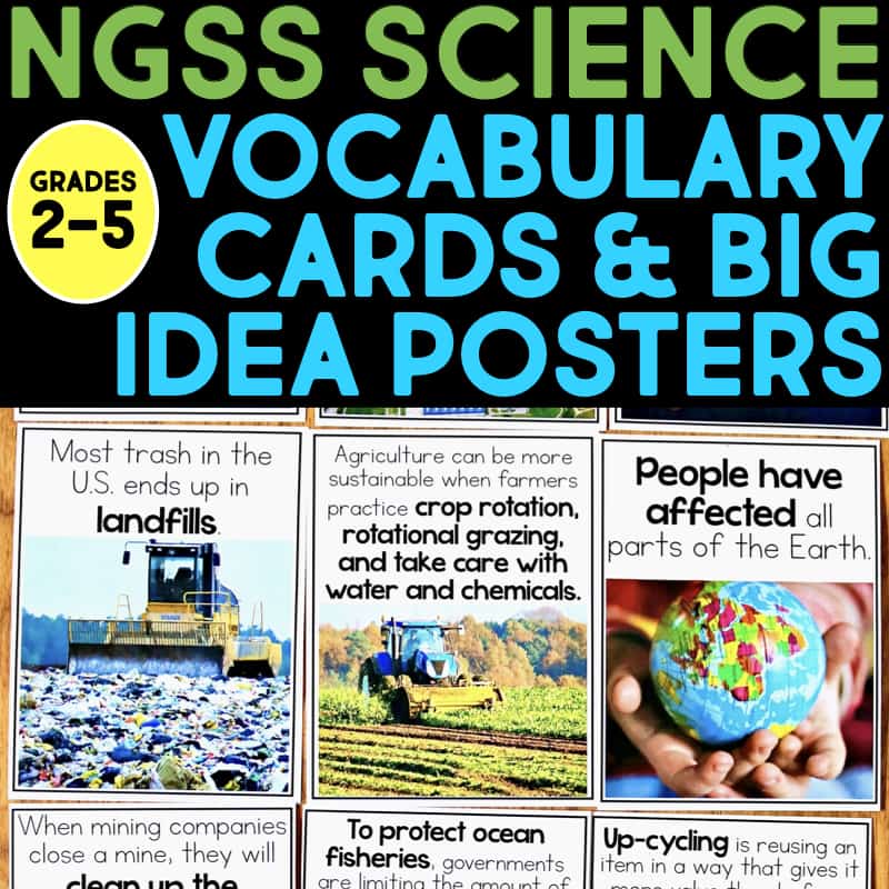 Science Vocabulary Activities for the Elementary Classroom 3 Science Vocabulary Cards & Big Idea Posters - 2nd, 3rd, 4th, and 5th Grades BUNDLE