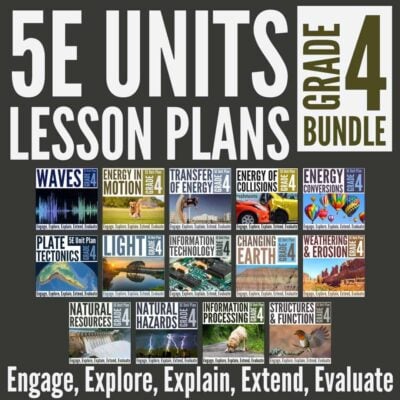 5e units lesson plans bundle cover.
