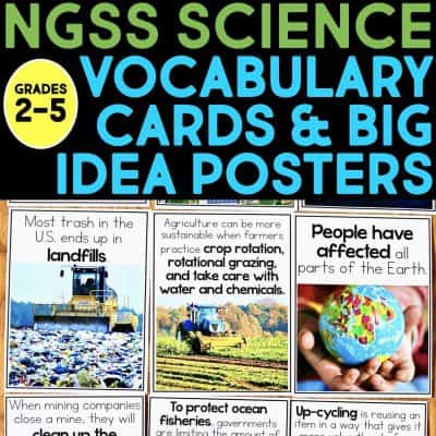 Science Vocabulary Cards & Big Idea Posters - 2nd, 3rd, 4th, and 5th Grades BUNDLE