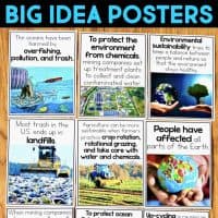 Science Vocabulary Cards & Big Idea Posters - 2nd, 3rd, 4th, and 5th Grades BUNDLE
