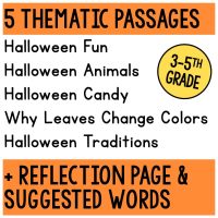 These HALLOWEEN Cloze Reading Passages encourage students to use context clues and make inferences to determine a sentence's correct word or phrase.