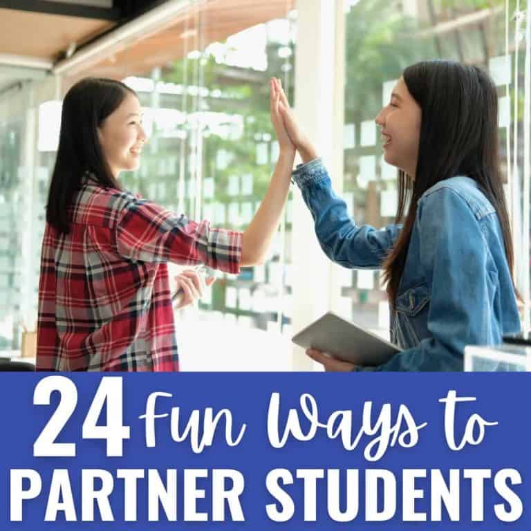 ways to partner students two girl students high-fiving.