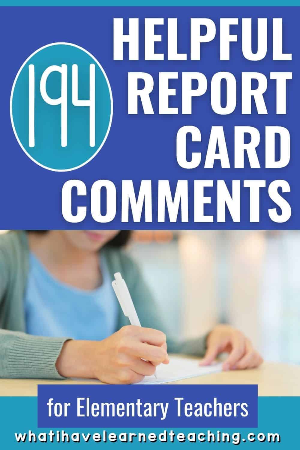 194 Helpful Report Card Comments for Elementary Teachers