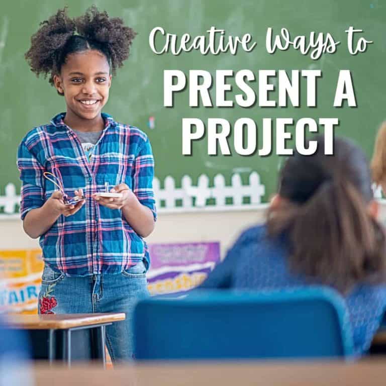 girl presenting a project creative ways to present a project.