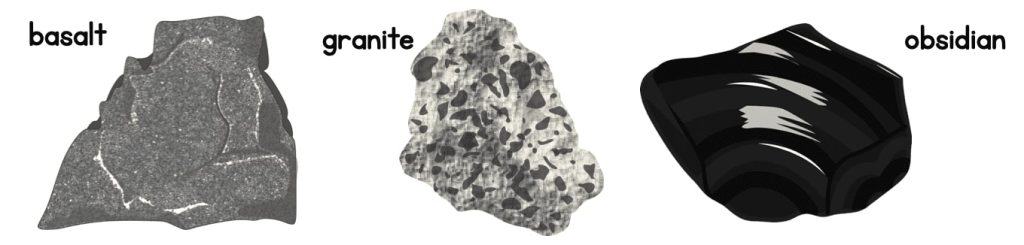 igneous rock samples.