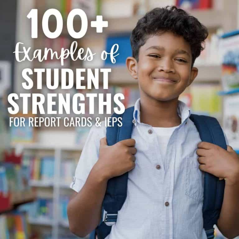 100+ examples of student strengths boy smiling.
