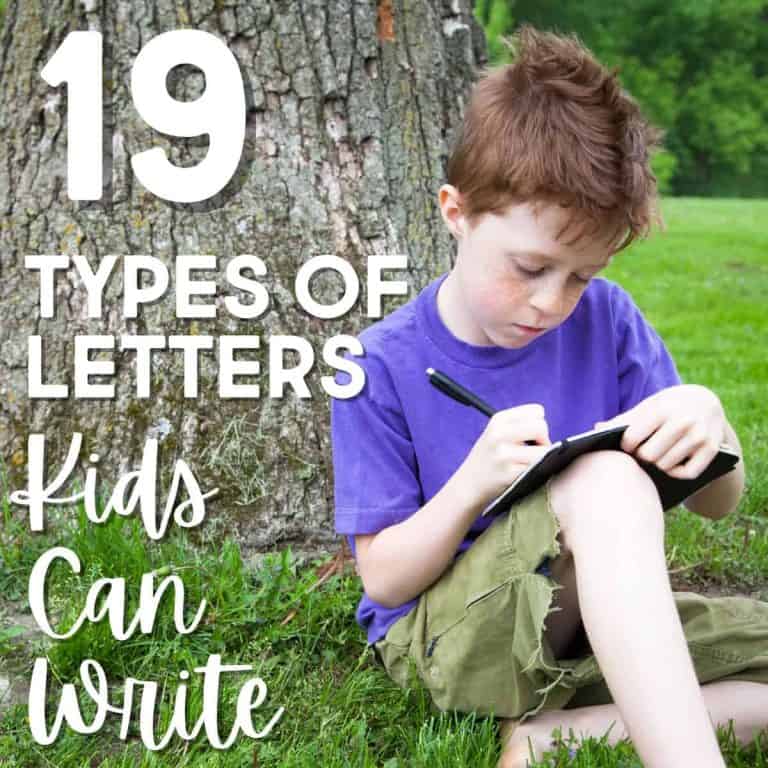 types of letters boy writing a letter.