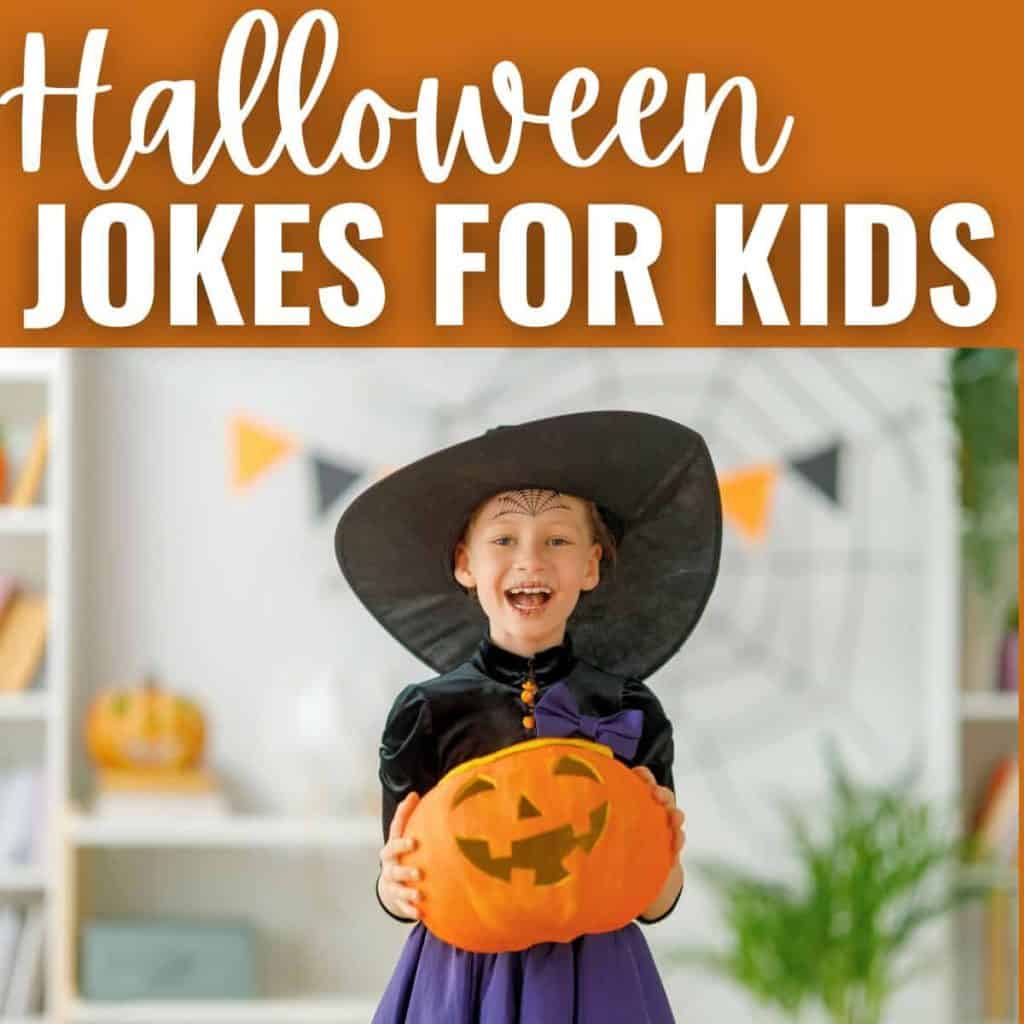 girl with pumpkin halloween jokes for kids.
